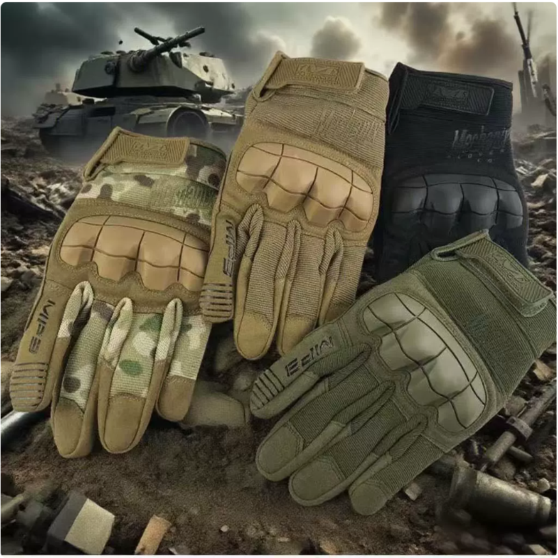 Full-finger outdoor camouflage gloves, soft-shell tactical gloves, cycling, rock climbing, wear-resistant and durable, cold-proof, Northeast cold-proof, touch screen details Picture