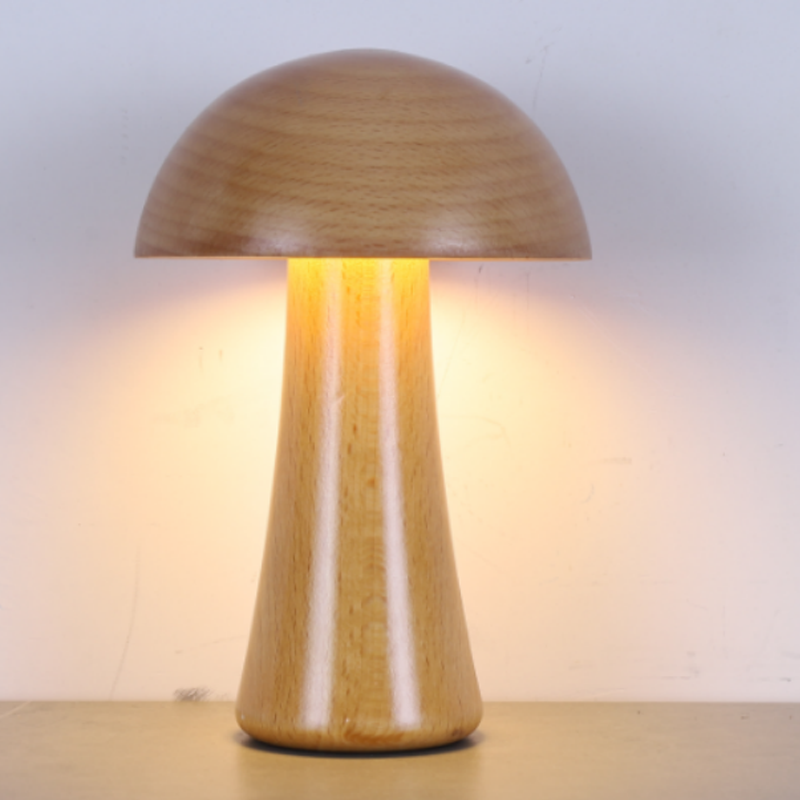 CICO wood atmosphere small desk lamp switch mushroom head small night lamp type 102700176103038256103417511 - c rechargeable portable lamp thumbnail