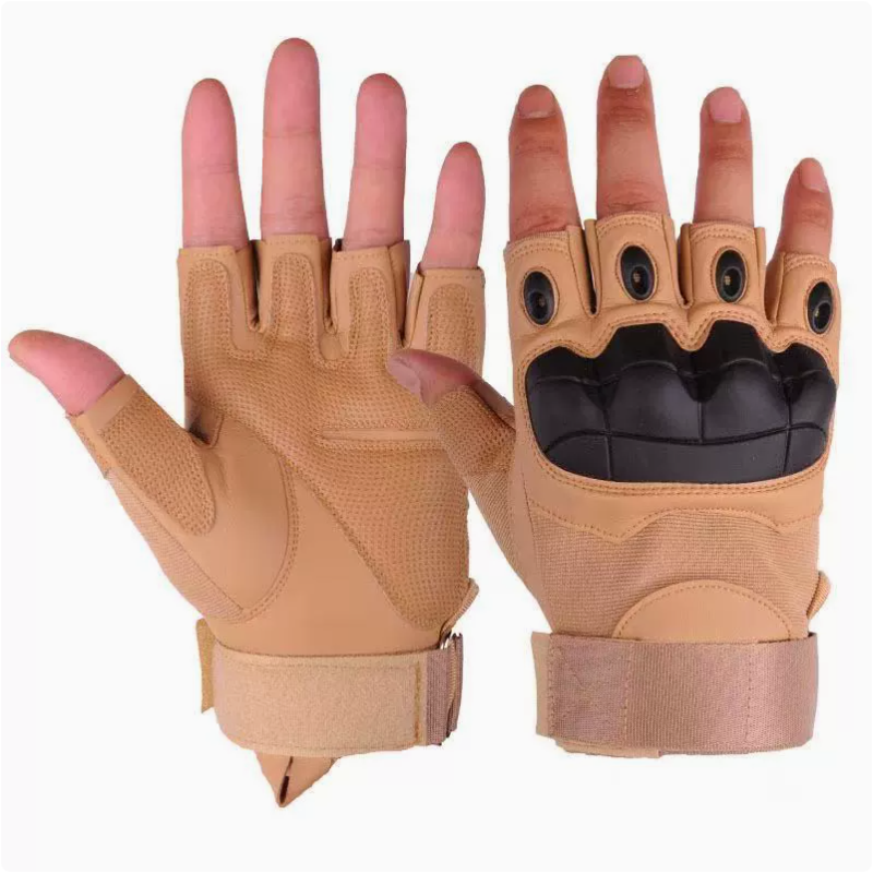 Men's half-finger camouflage gloves, outdoor training and fitness tactics, anti-slip, adult tough guy, soft-shell, outdoor fighting half-finger gloves details Picture