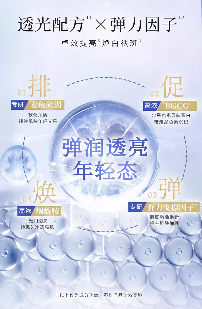 ATTENIR/艾天然雪臻优皙精华乳60ml  祛＊斑美＊白补水保湿紧致抗皱烟酰胺详情图6