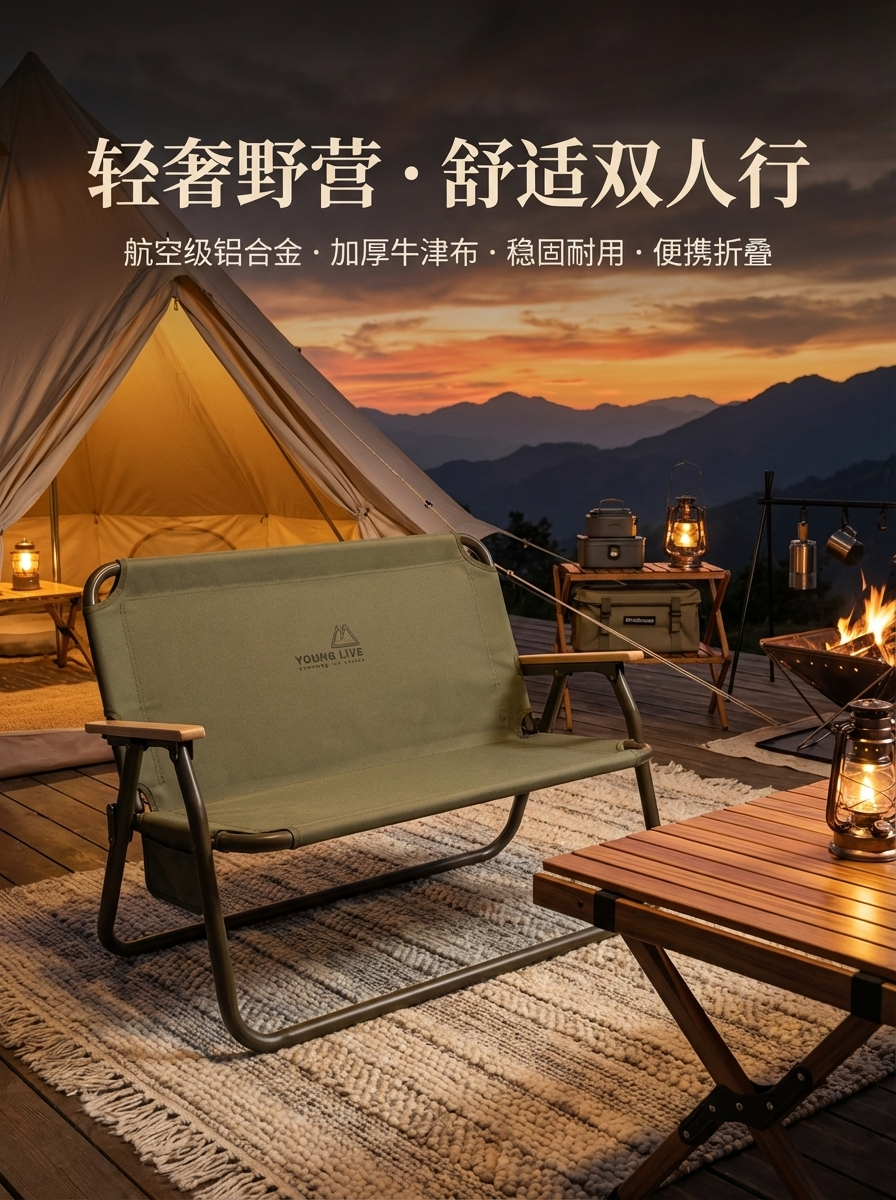 户外用品/月亮椅老人户外/露营桌椅/露营桌/折叠桌细节图