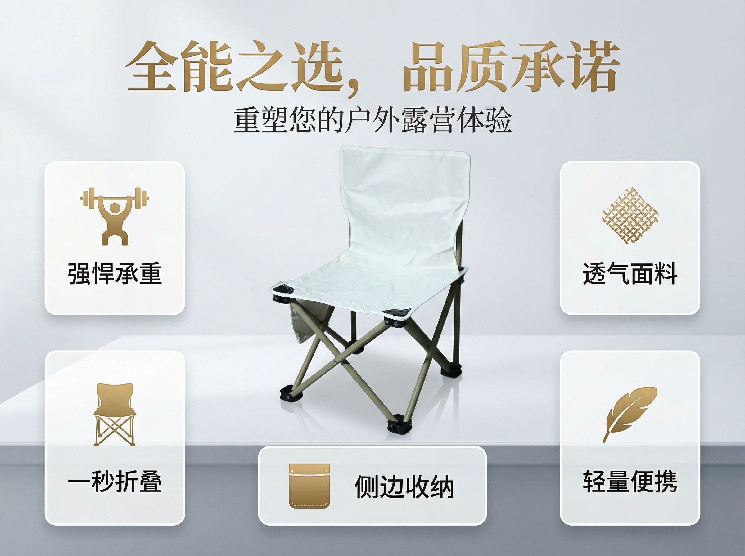 户外用品/月亮椅老人户外/露营桌椅/露营桌/折叠桌产品图