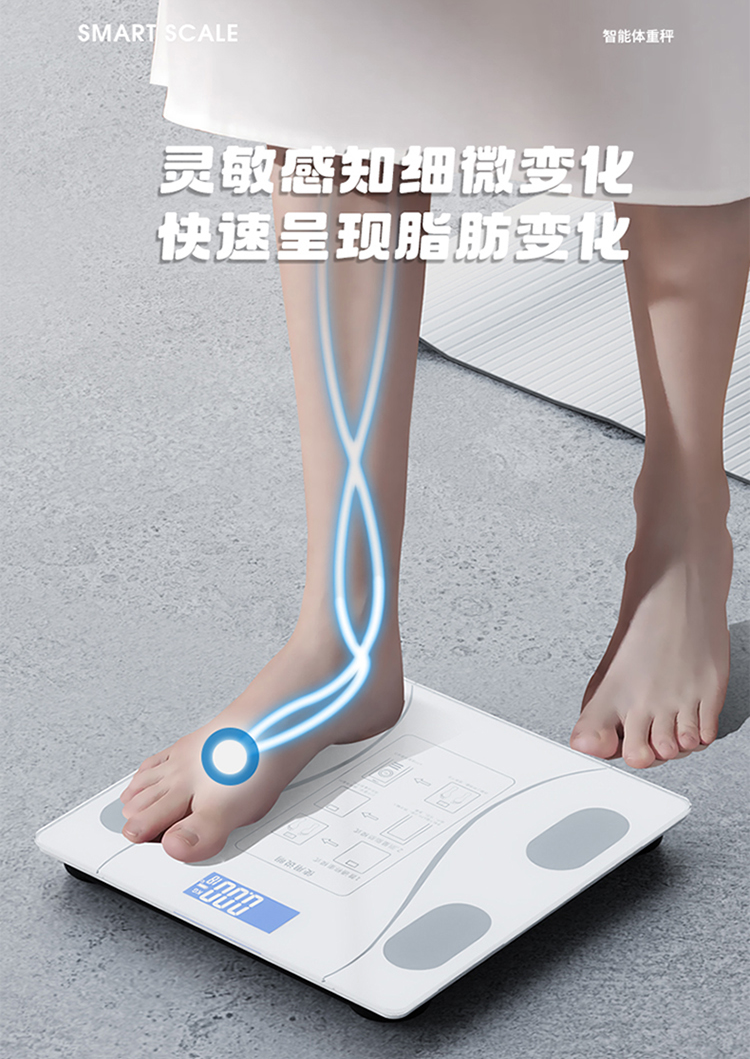 艾得锐威智能体脂秤家用精准体重秤+拉力器+跳绳套装 清新绿详情17