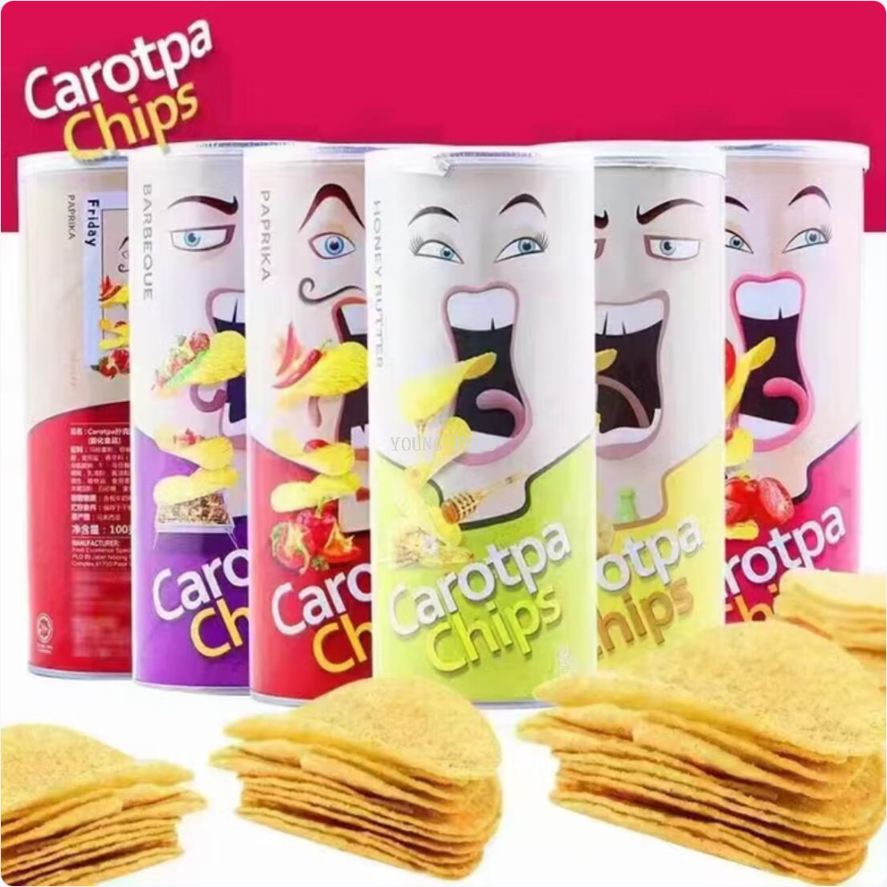 包邮！马来西亚进口Carotpa扑克牌薯片100g 香辣酥脆轻盈膨化食品产品图