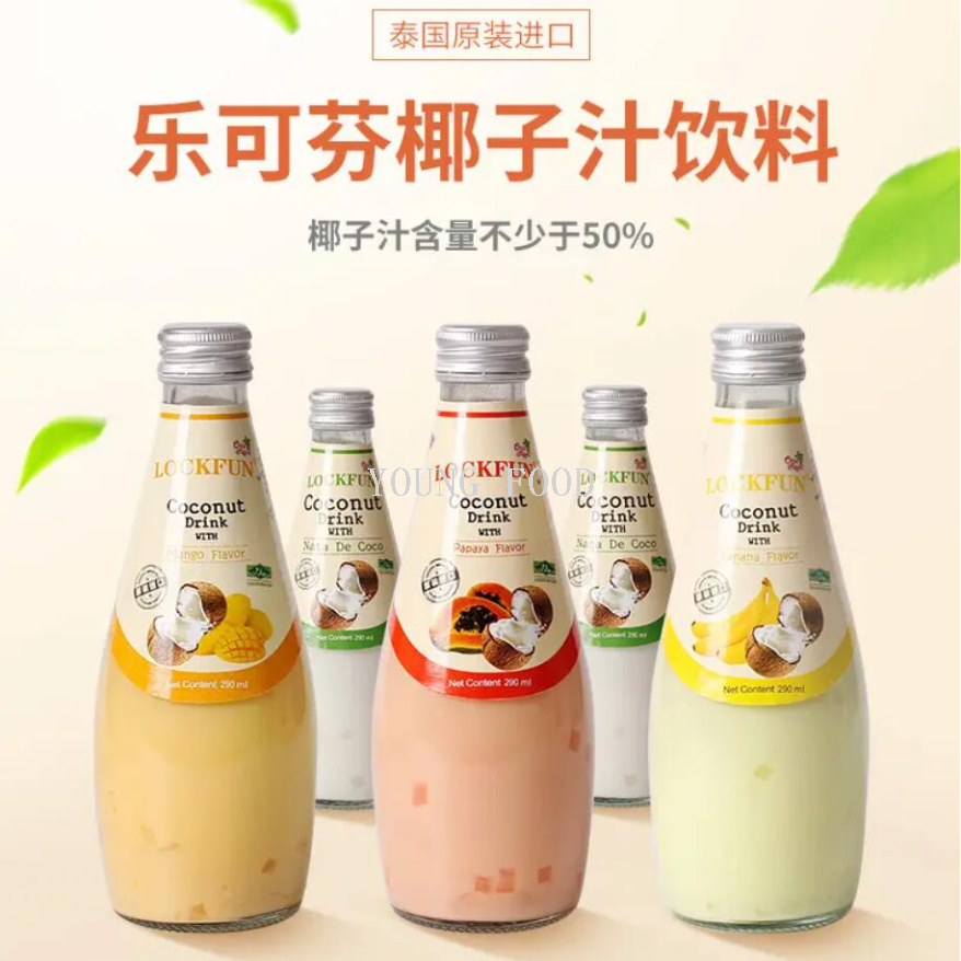 Free shipping! The Thai Lekefen Coconut Juice drink contains 290ml of coconut jelly with a tropical Bangkok flavor that you can chew Item Picture