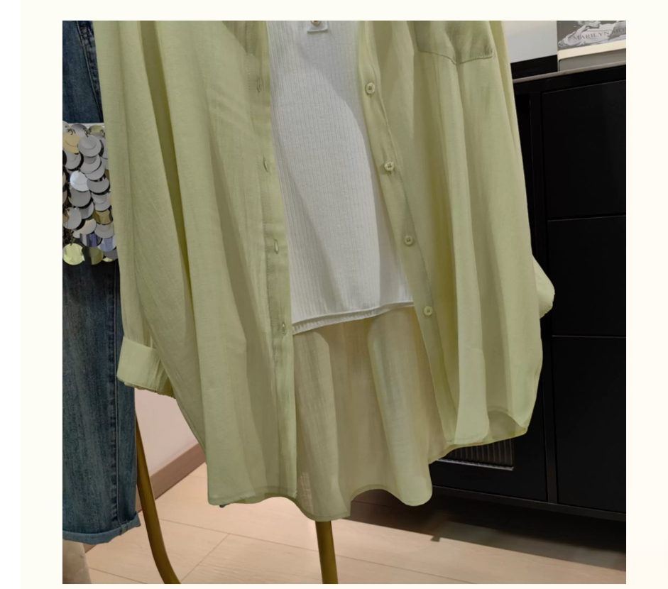 Mid-length, lightweight and sun-protective shirt for women, a new Korean-style casual loose air-conditioned shirt with rolled-up sleeves and a stylish look Application Scenario
