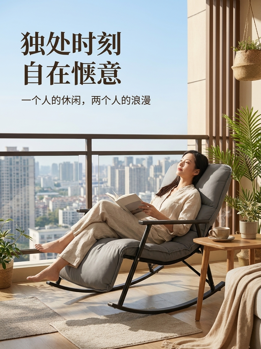 摇摇椅/椅子/沙发按摩椅/特斯林躺椅/躺椅单人休闲折叠产品图