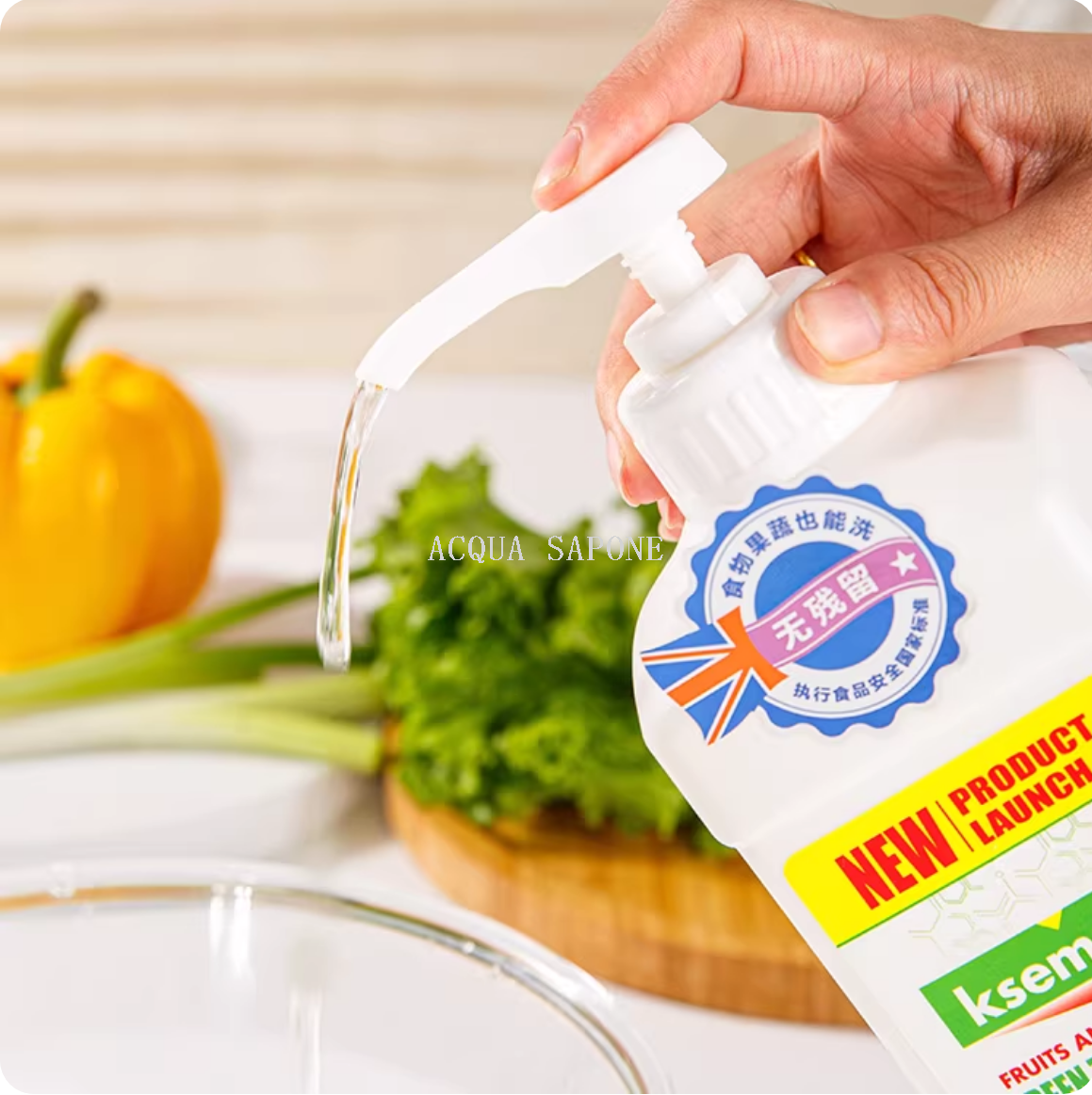 Free shipping! Kesman Green Tea Fruit and Vegetable Cleaner 1kg, Powerful cleaning, pesticide residue Removal, Gentle and non-irritating to hands Application Scenario