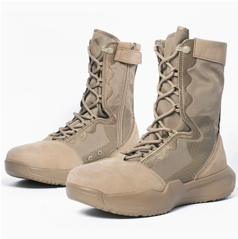 Outdoor men's and women's sports high-top hiking desert boots, breathable combat boots, ultra-light training boots, cross-country mountaineering boots details Picture