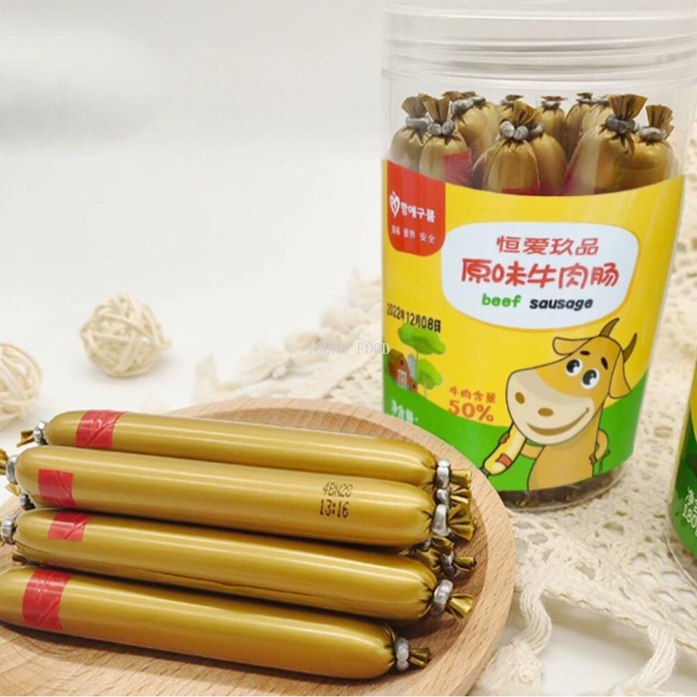 Free shipping! Heng 'ai Jiupin Beef Sausage Original Flavor 180g, carefully selected high-quality yellow beef, a snack for babies and complementary foods Specification image