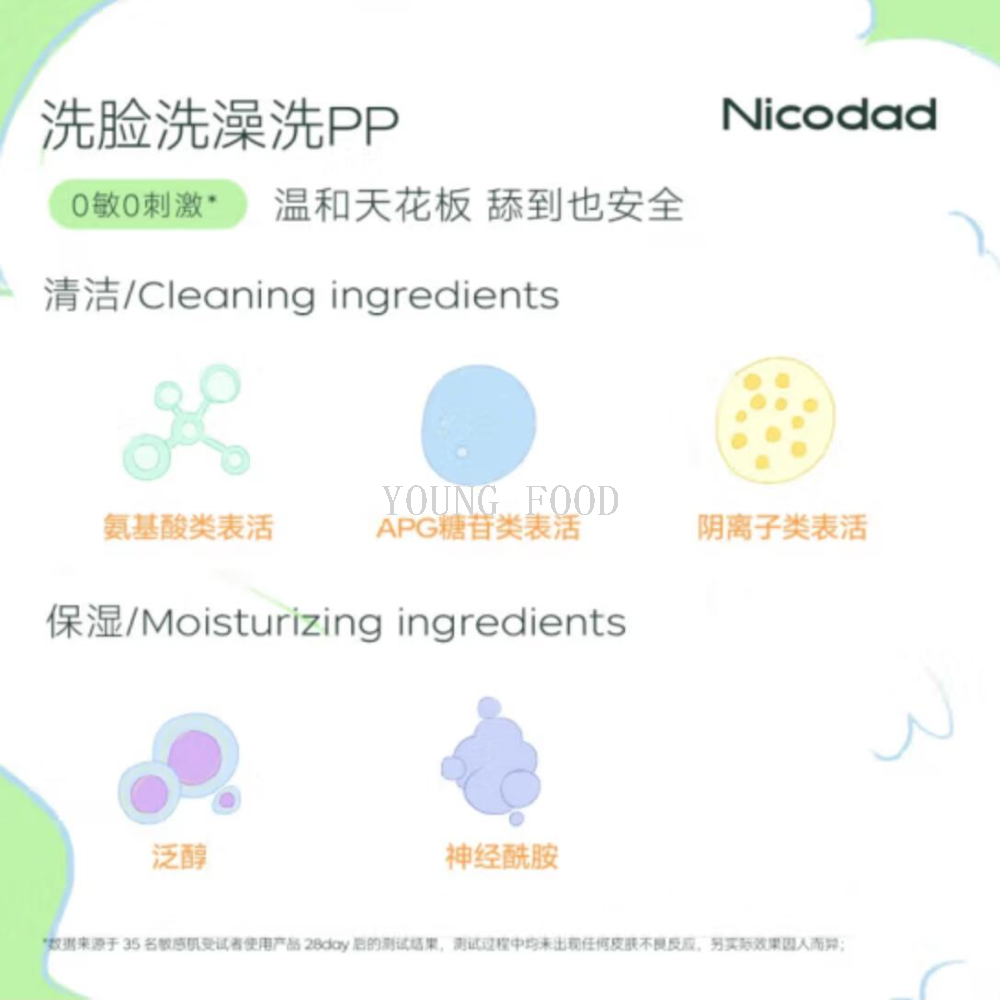 Free shipping! Nicodad Dad Soft Cleansing Bath Bubble 350ml Soft Hair Care Shampoo Bubble Application Scenario