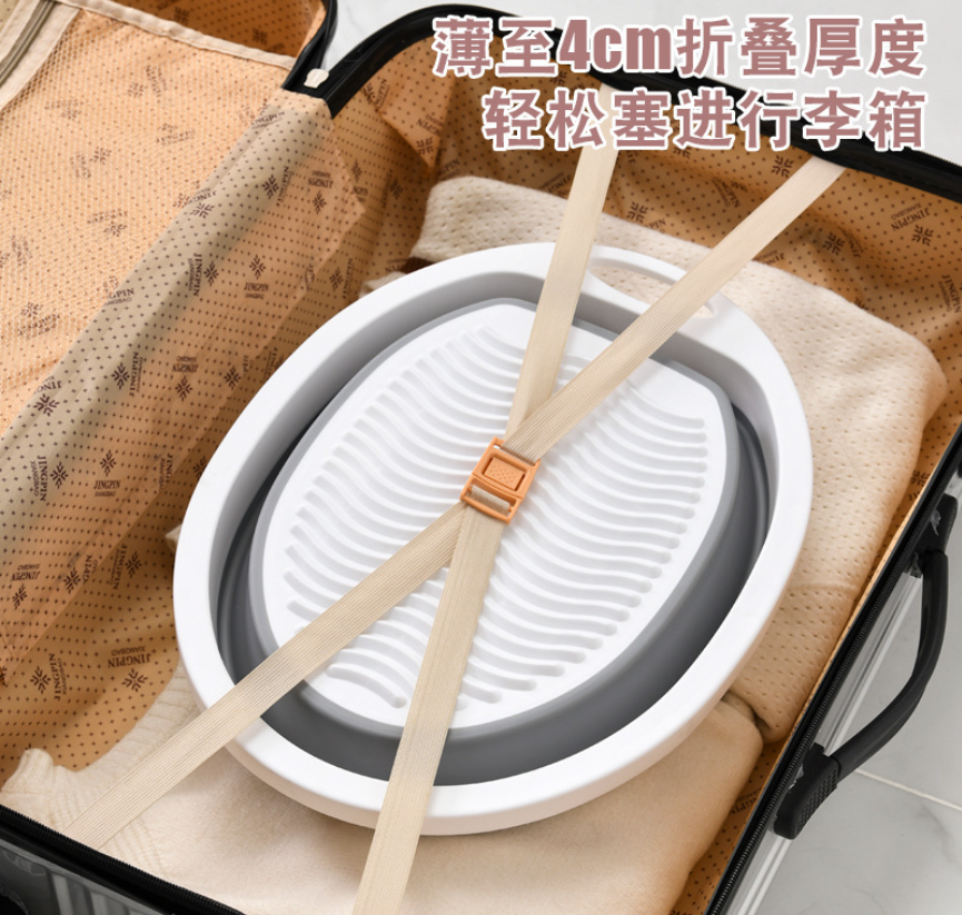 外贸厂家直销洗衣盆塑料折叠加厚中号便捷式搓板居家旅行圆形盆洗 Application Scenario