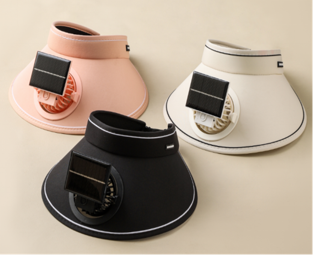Sombrero de caramelos ventilador solar recargable empty top cap con alero grande sombra anti-uv para mujeres al aire libre pequeño sombrero de ventilador Item Picture