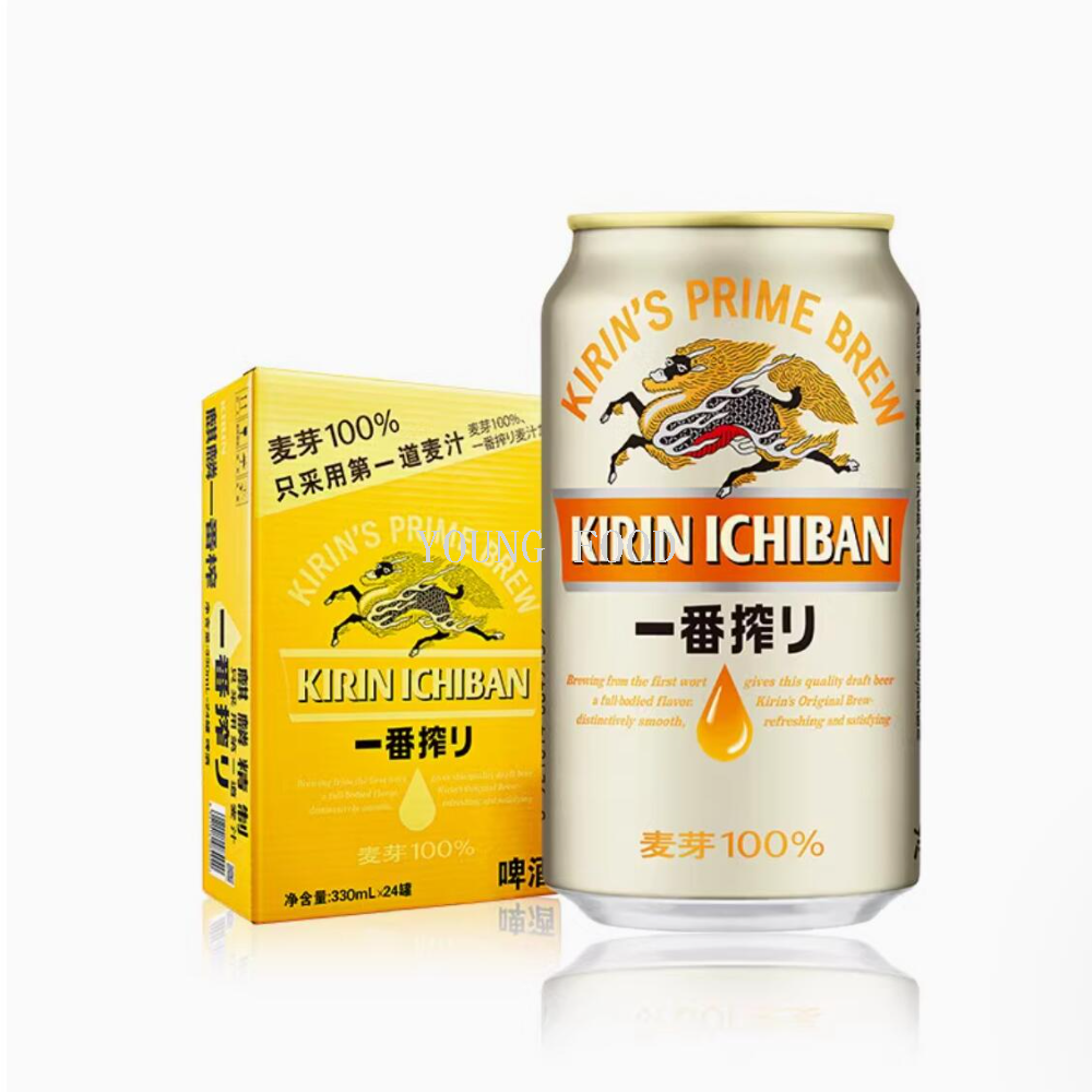 包邮！麒麟一番榨清爽麦芽啤酒330ml 只萃取头一道麦汁原汁 醇厚