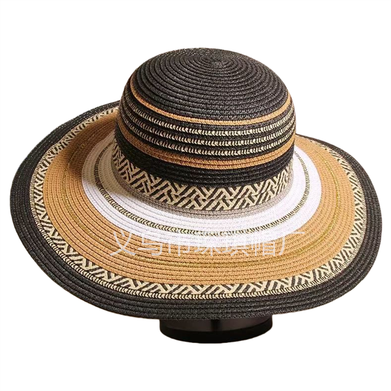 Women's summer straw hats, colorful straw woven beach hats, ethnic style seaside vacation sun protection hats, travel outdoor leisure breathable sun hats, Lafite grass hats Application Scenario