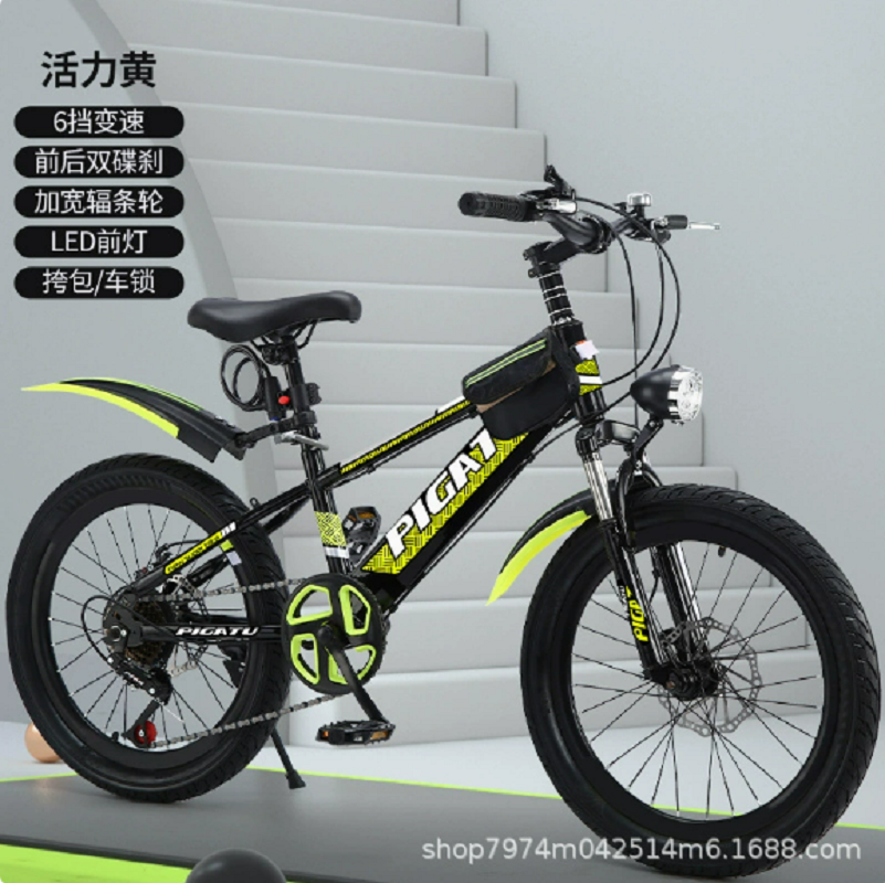 Cool blue and orange children's mountain bike, fashionable design, dynamic and full of energy, suitable for outdoor riding mountain bike. 18-inch, 20-inch, 22-inch, 24/26-inch 21-speed high-carbon steel frame integrated wheel new mountain bike 231339563 details Picture