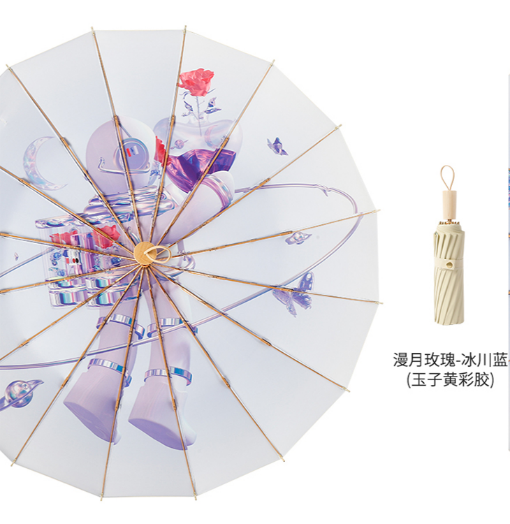 The Hengdun Yellow Sorghum Dream series of Chinese-style umbrellas, 16-bone reinforced wind-resistant and weather-resistant dual-purpose umbrella, new Chinese-style osmanthus sunshade umbrella, new Chinese-style alloy wind-resistant folding umbrella, and UV-resistant black rubber umbrella are available for customization and wholesale pic 13