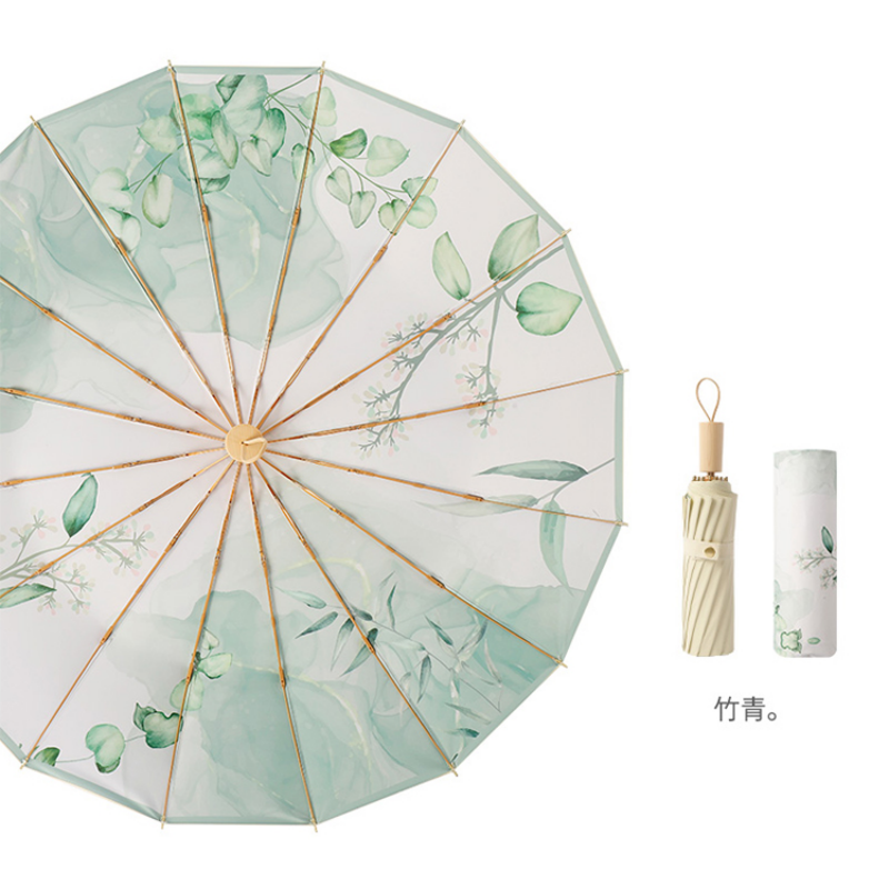 The Hengdun Yellow Sorghum Dream series of Chinese-style umbrellas, 16-bone reinforced wind-resistant and weather-resistant dual-purpose umbrella, new Chinese-style osmanthus sunshade umbrella, new Chinese-style alloy wind-resistant folding umbrella, and UV-resistant black rubber umbrella are available for customization and wholesale pic 17