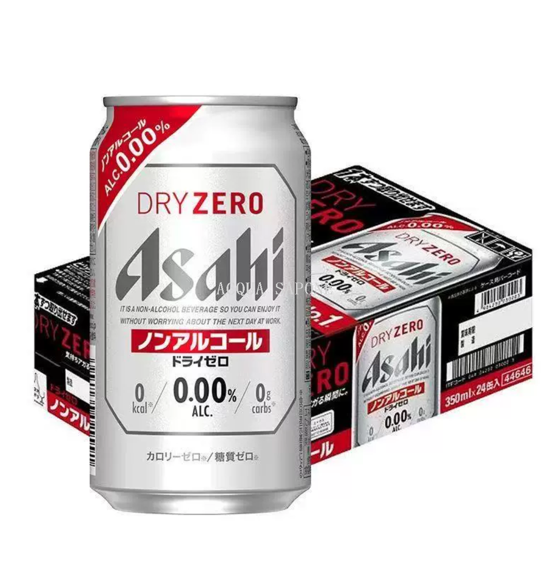 Free shipping! Japanese imported Asahi non-alcoholic carbonated beverage silver can 350ml non-alcoholic beer soda silver can details Picture
