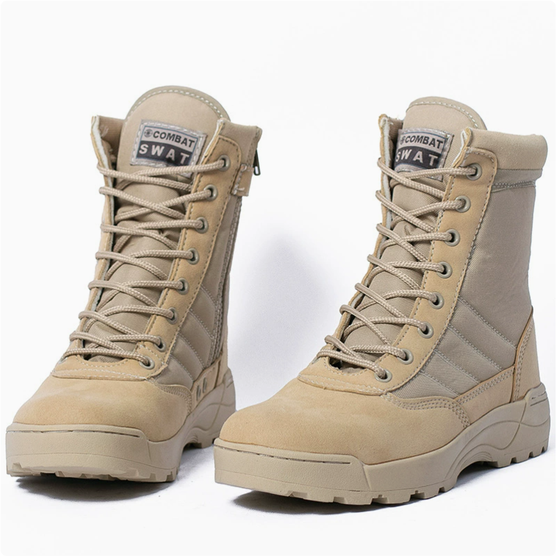 Outdoor spring and autumn men's and women's swat tactical boots, ultra-light training boots, combat boots, hiking boots, high-top Martens boots, durable desert boots details Picture