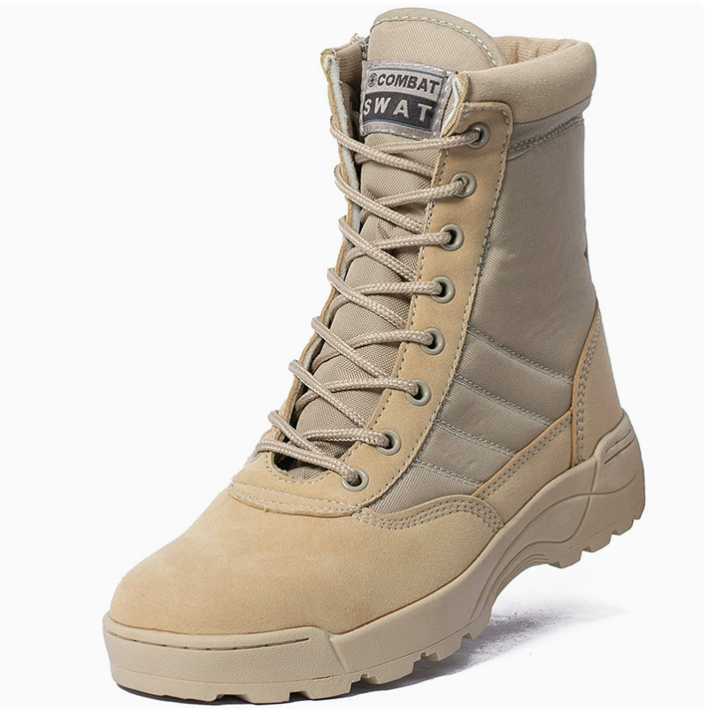 Outdoor spring and autumn men's and women's swat tactical boots, ultra-light training boots, combat boots, hiking boots, high-top Martens boots, durable desert boots Item Picture