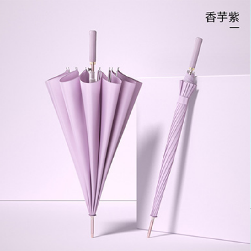 恒盾12 骨加固长柄伞 简约纯色皮柄雨伞 商务通勤抗风直杆伞 多色可选抗风晴雨伞 工厂现货商务礼品伞 支持定制 logo