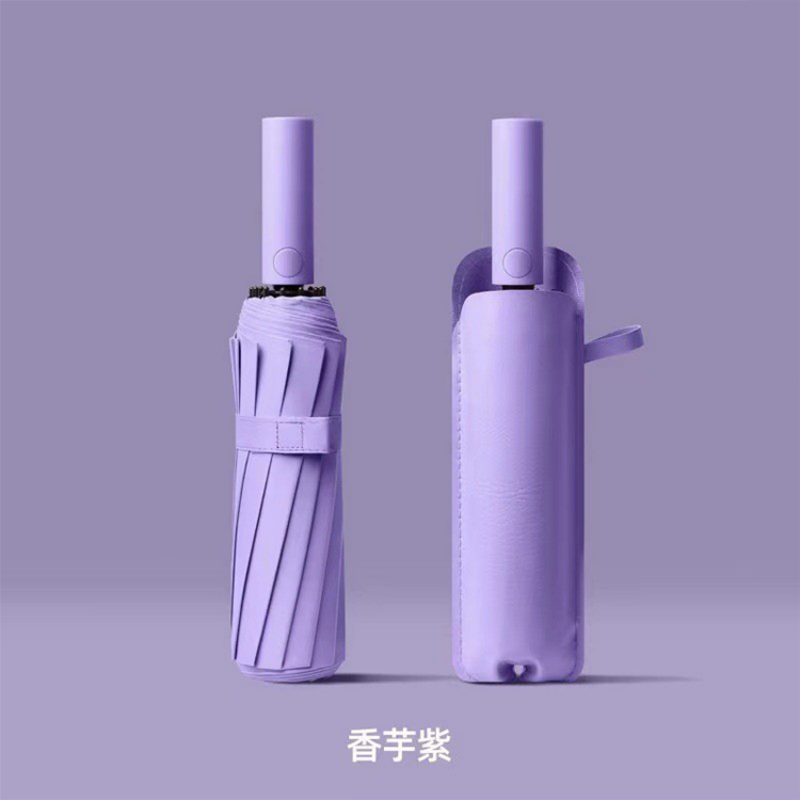 Hengdun fully automatic umbrella for women, suitable for both weather and rain, with three ribs and two tail ribs for reinforcement, wind and rain resistance, black rubber coating, sun protection and UV protection, folding umbrella, available in multiple colors, commuting portable sunshade, supports wholesale customization