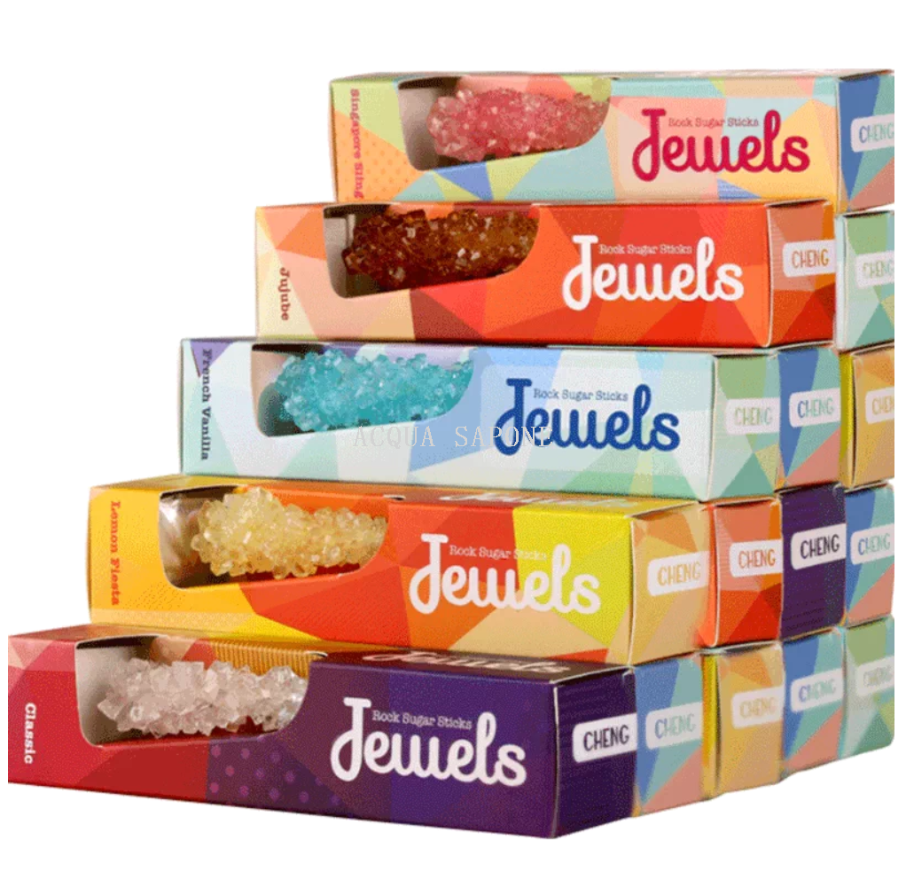 Free shipping! Singapore imported Jewels Jewels rock Sugar Sticks 14g*2 lollipops Amber Crystal Candy