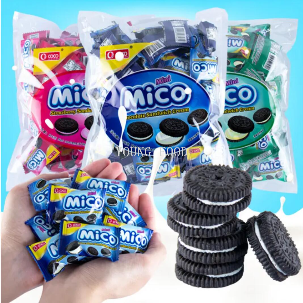Free shipping: coco Black Cookies with fruit cream Filling 376g, crispy filling, large portion for sharing