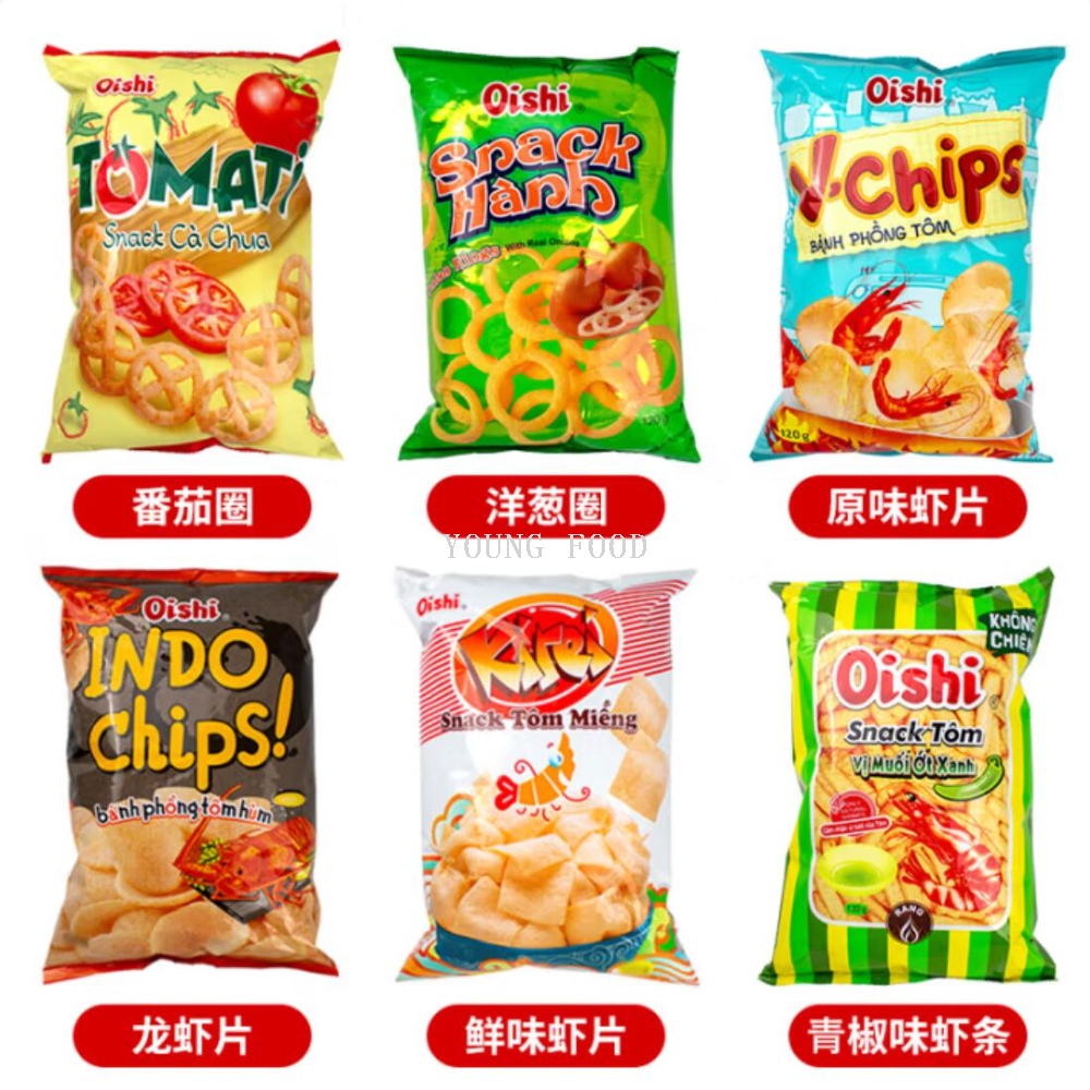 包邮！越南上好佳虾片虾条120g鲜香酥脆追剧解馋零食虾味浓郁纯正