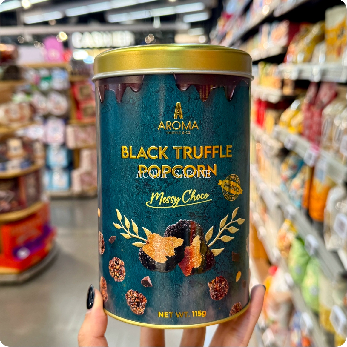 Free shipping! Singapore imported AROMA black truffle popcorn 100g chocolate-flavored high-end snack Item Picture