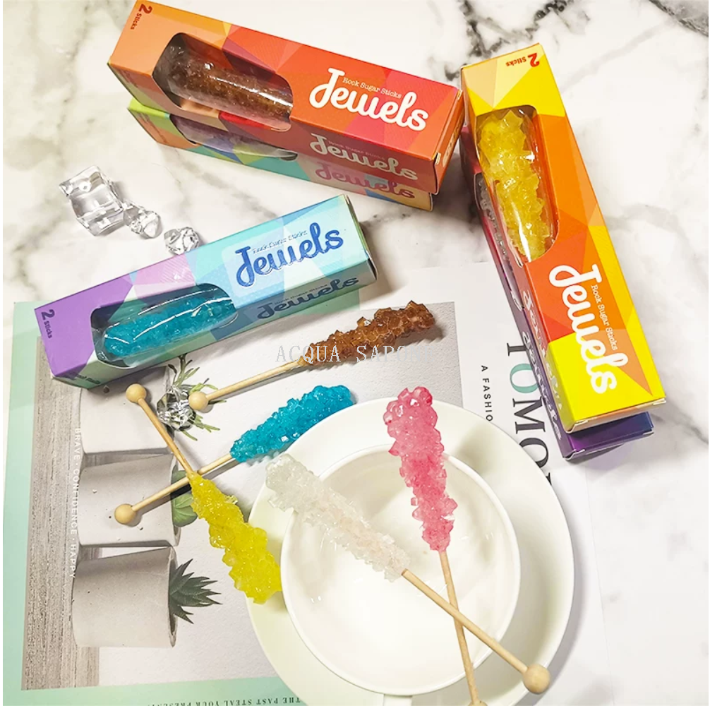 Free shipping! Singapore imported Jewels Jewels rock Sugar Sticks 14g*2 lollipops Amber Crystal Candy details Picture
