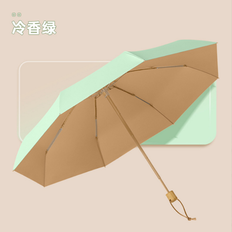 恒盾马卡龙色系五折彩胶伞 木柄高颜值口袋伞 晴雨两用防晒伞 防紫外线晴雨两用伞 超轻迷你便携遮阳伞 工厂现货批发可定制