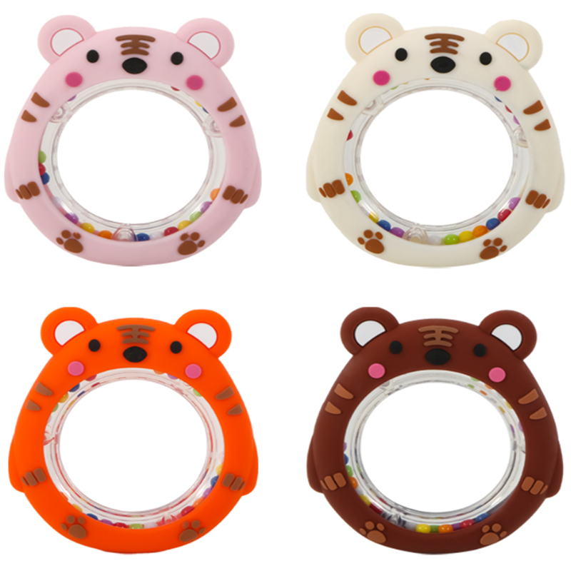 Cartoon tiger-shaped baby teething toy, main teething, beech wood baby and maternal products teething