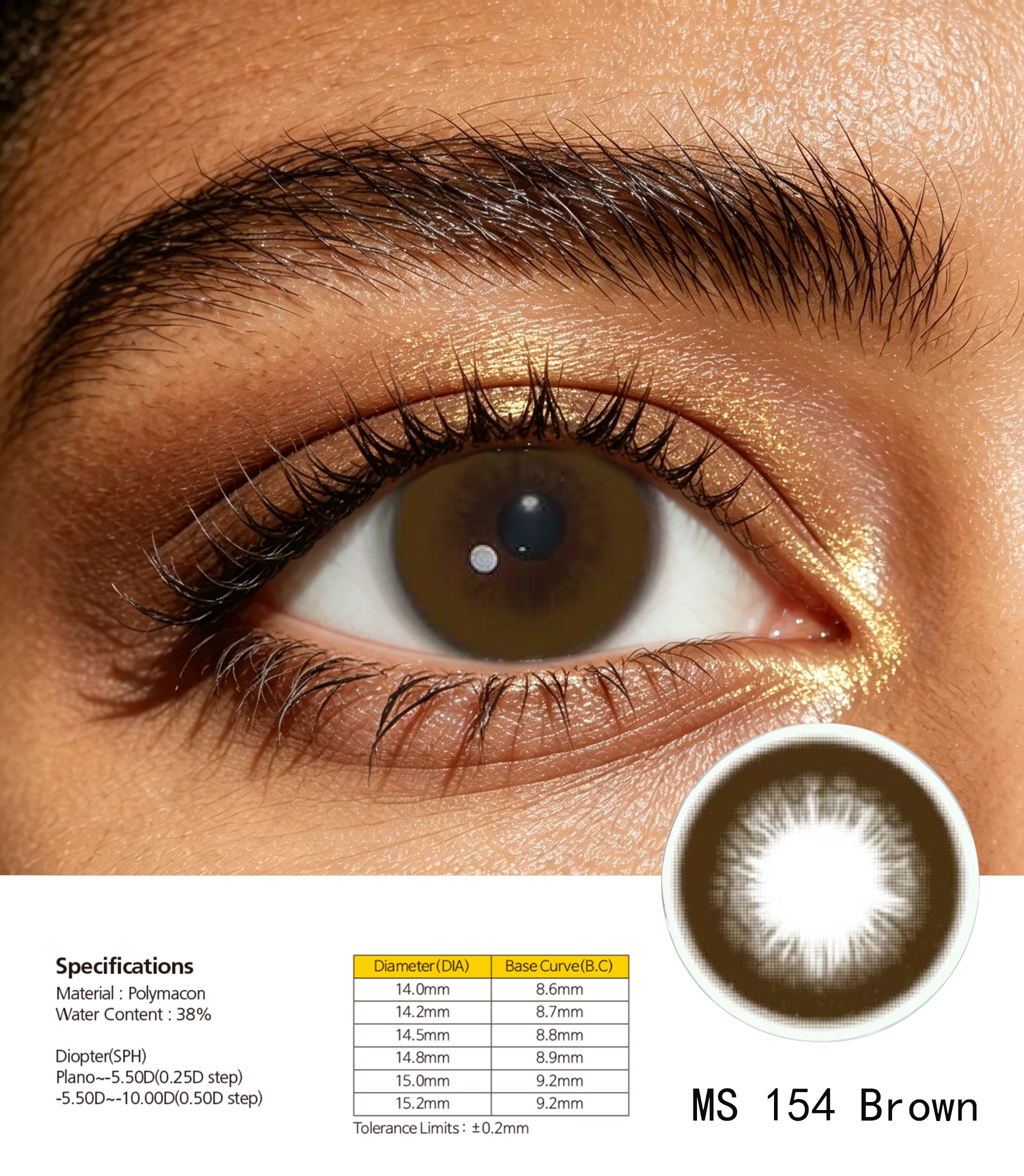 Brown colored contact lenses, natural eye contact lenses, colored contact lenses