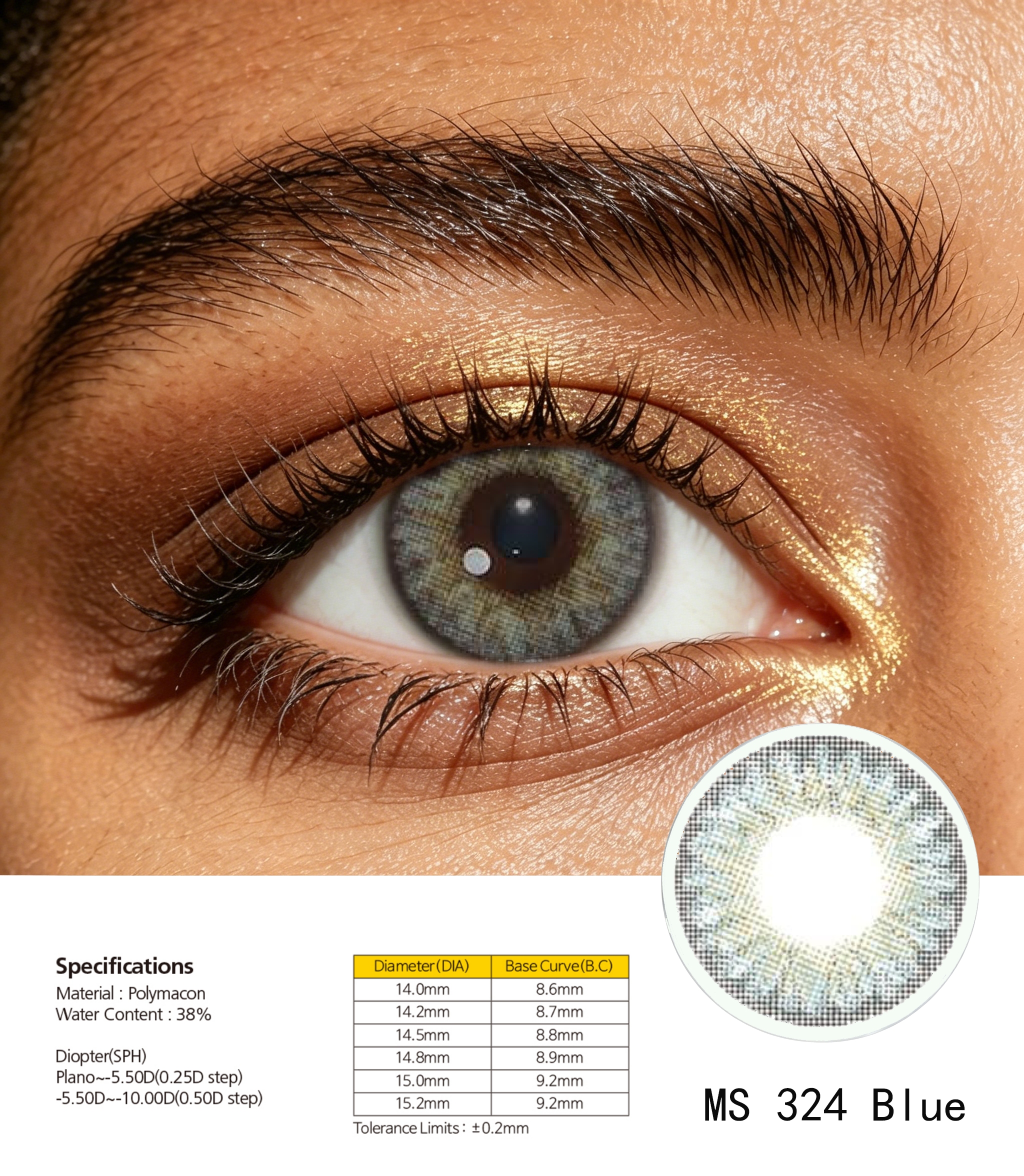 Colored colored contact lenses are gentle, moisturizing and comfortable to wear details Picture