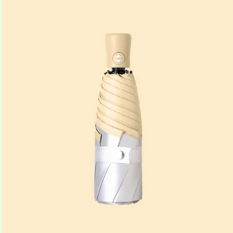 Hengdun fully automatic titanium silver sun umbrella, women's UV protection UPF50 + folding umbrella, macaron fresh color, portable three-fold sun umbrella, strong heat insulation and non-transparent sun umbrella, customizable Specification image