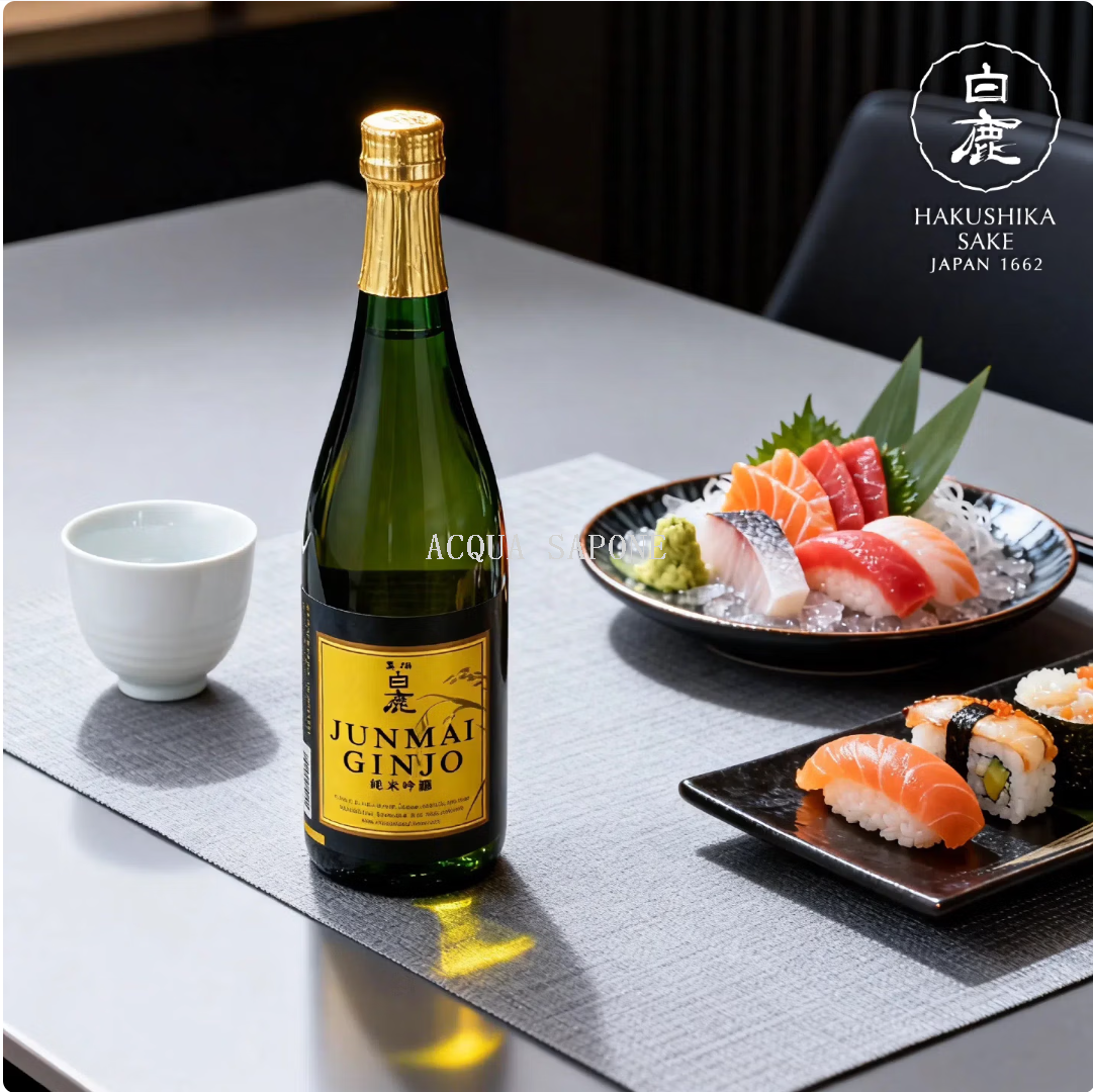 Free shipping! Japanese imported Black Pine White Deer Junmai Ginjo Sake 720ml, slightly dry, 60% polished rice ratio