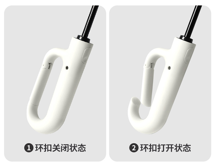 Hengdun 25-inch ring-buckle handle fully automatic umbrella, hanging type anti-loss portable folding umbrella, reinforced windproof and explosion-proof sunshade umbrella, all-weather and all-weather UV protection commuter umbrella. Factory stock available, wholesale and customization supported pic 2