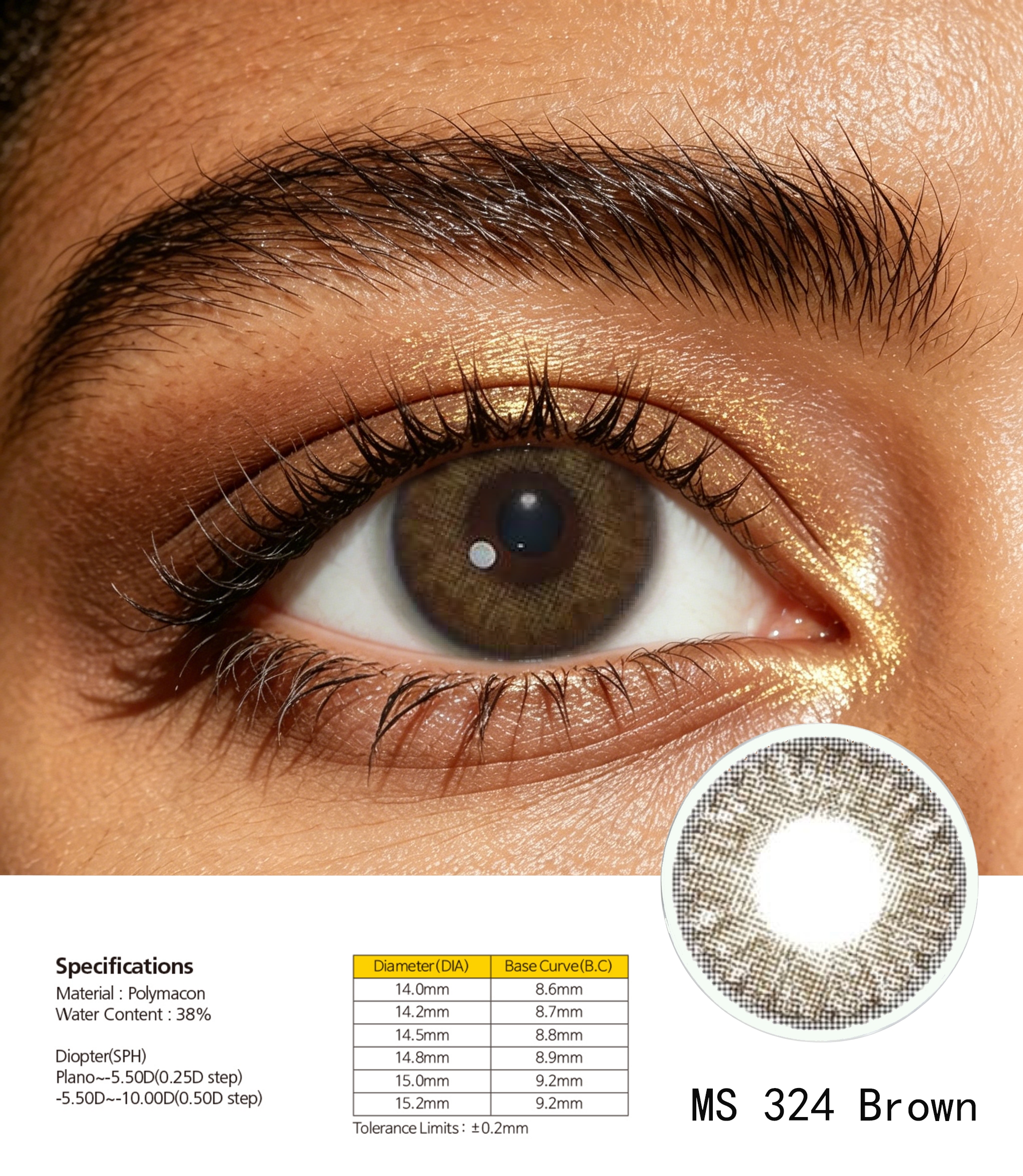 Colored colored contact lenses are gentle, moisturizing and comfortable to wear Specification image