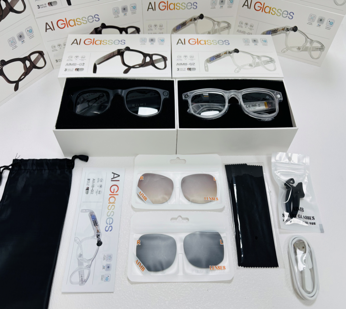 AI smart shooting glasses, ai glasses translation, person recognition, video and audio recording, Bluetooth call, music playing glasses Item Picture