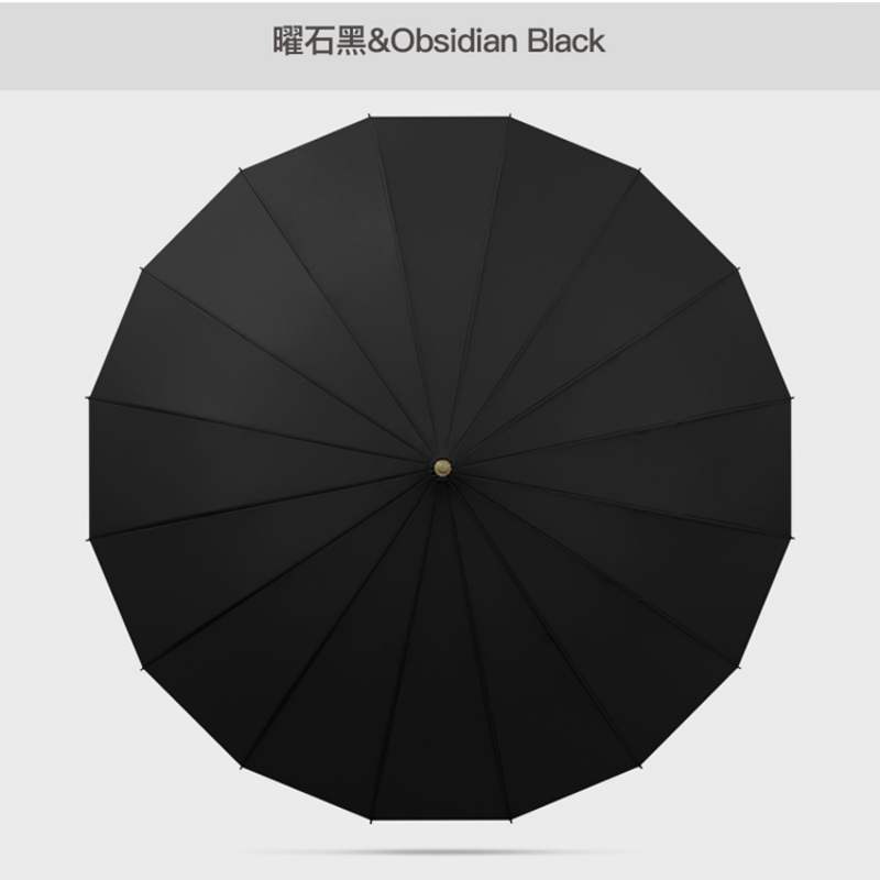 Hengdun solid-color macaron long-handled umbrella, simple style, 16-bone reinforced wind-resistant straight pole umbrella, multiple colors available, ring-buckle handle, all-weather and all-weather umbrella, simple business gift umbrella, custom factory, wholesale in stock Item Picture