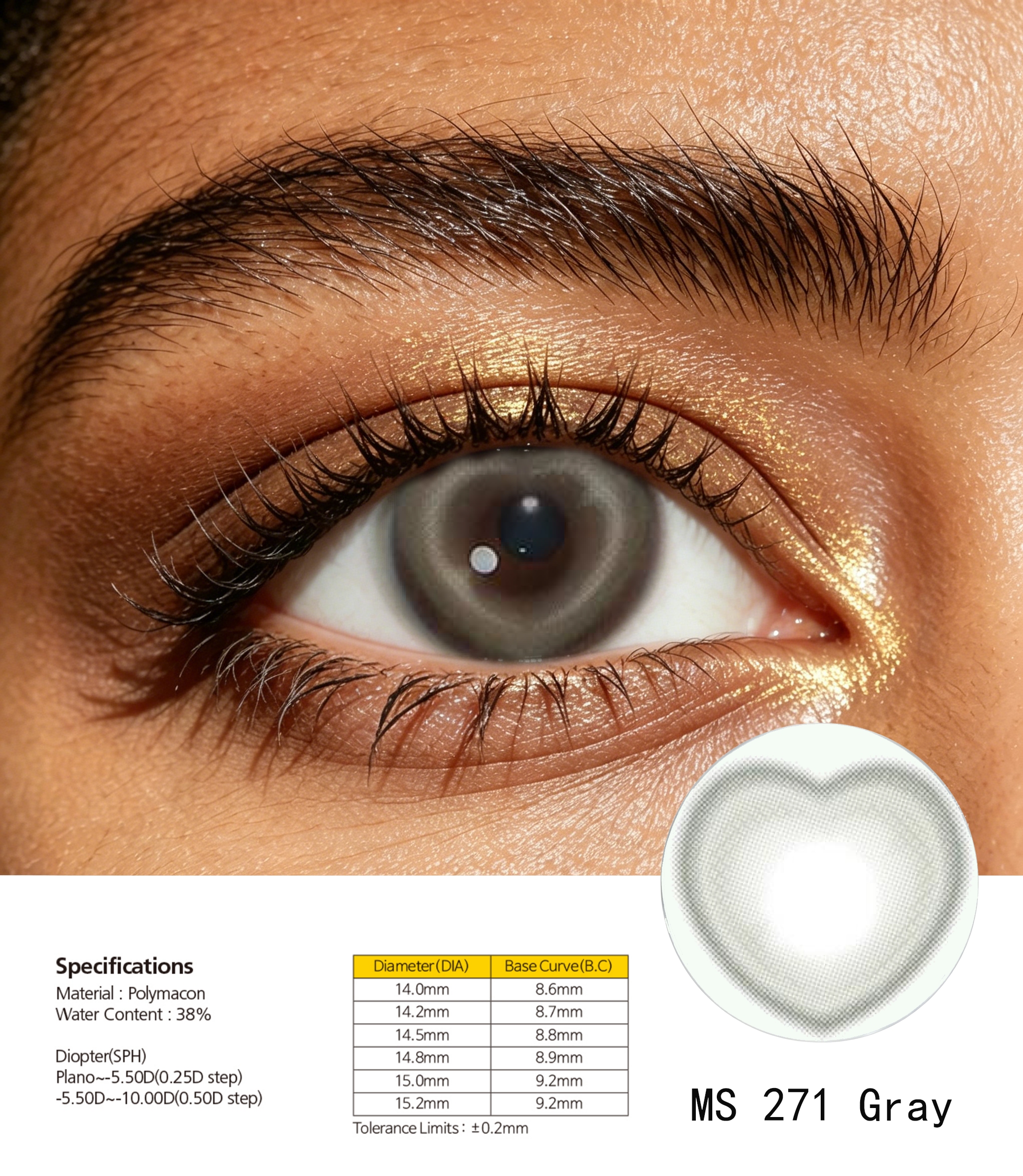 Beauty contact lenses, natural big eyes contact lenses details Picture