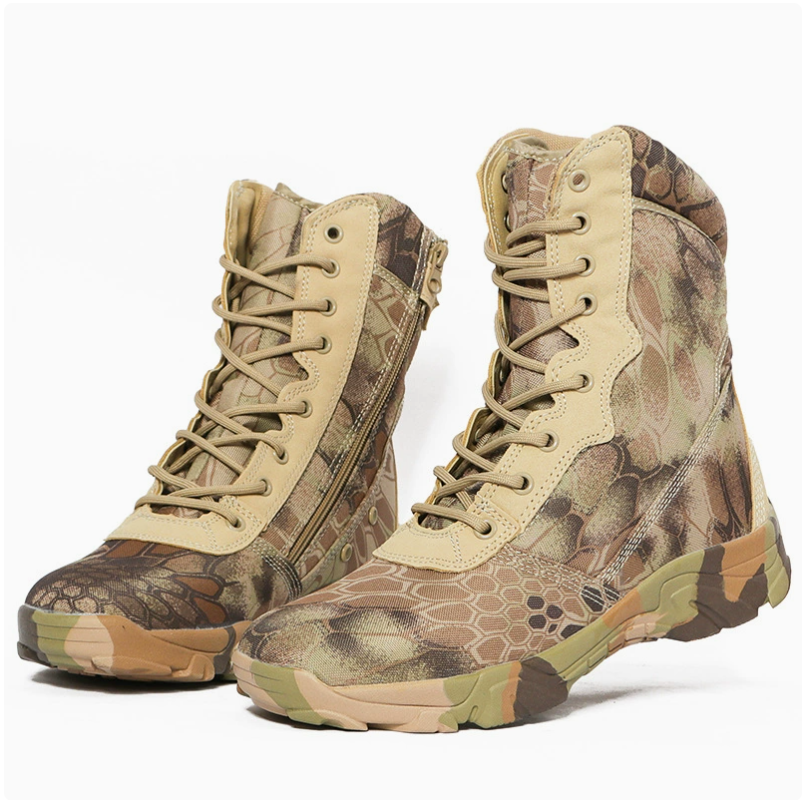 Outdoor sports boots, waterproof, anti-slip, wear-resistant camouflage boots, tactical boots, combat special desert boots, men's Gaobang mountaineering boots details Picture