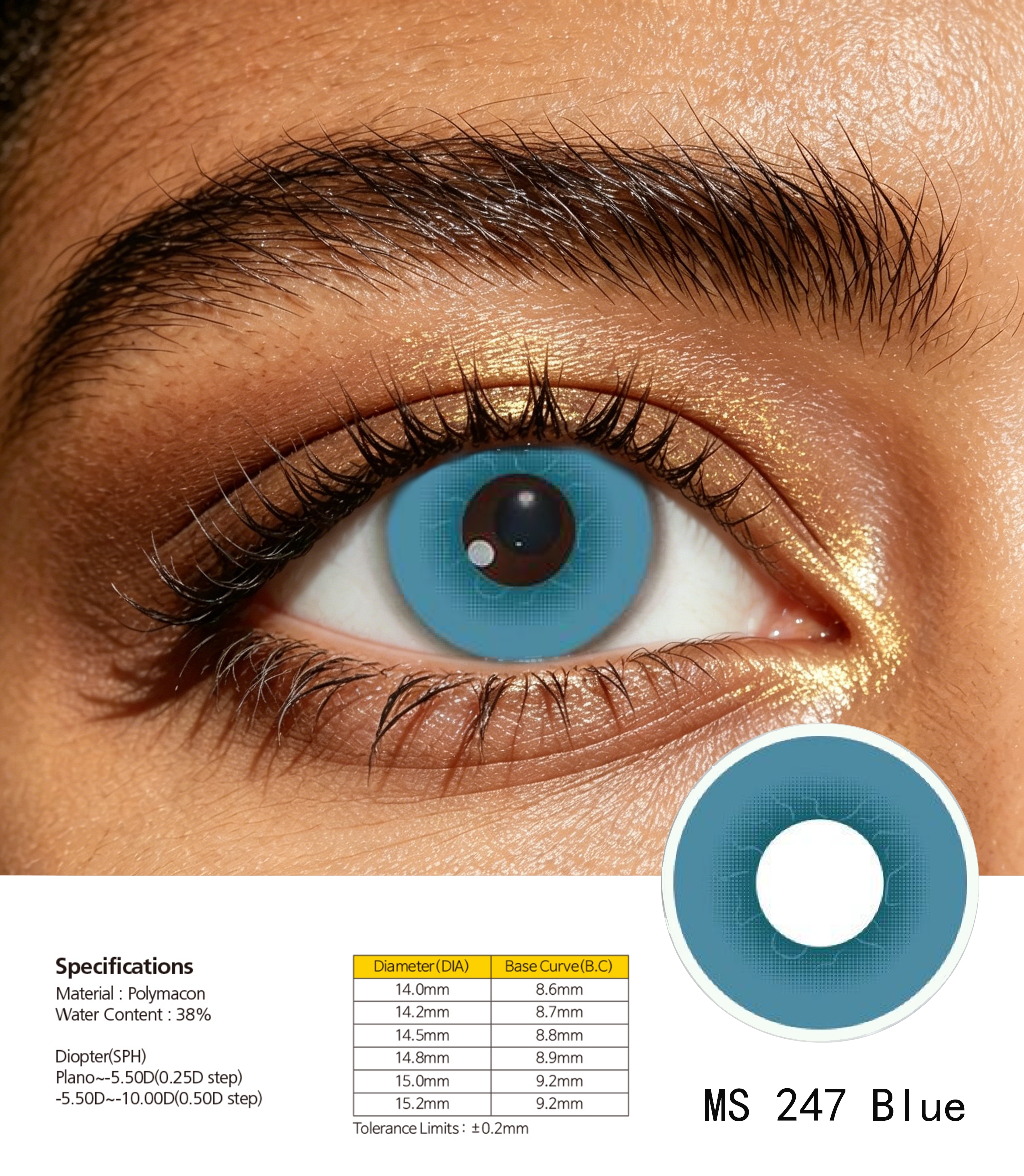 Color contact lenses, corneal care, 120-piece set, refreshing and comfortable to wear Specification image