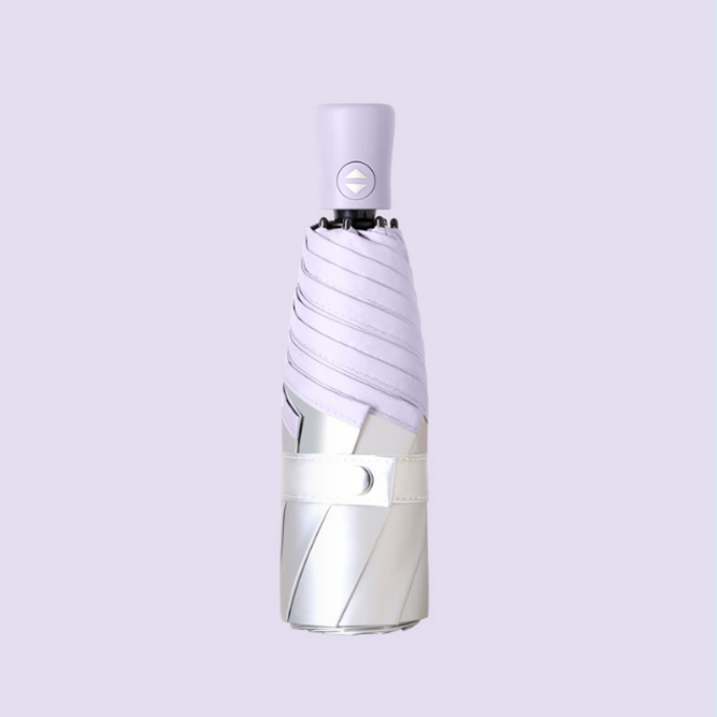 Hengdun fully automatic titanium silver sun umbrella, women's UV protection UPF50 + folding umbrella, macaron fresh color, portable three-fold sun umbrella, strong heat insulation and non-transparent sun umbrella, customizable
