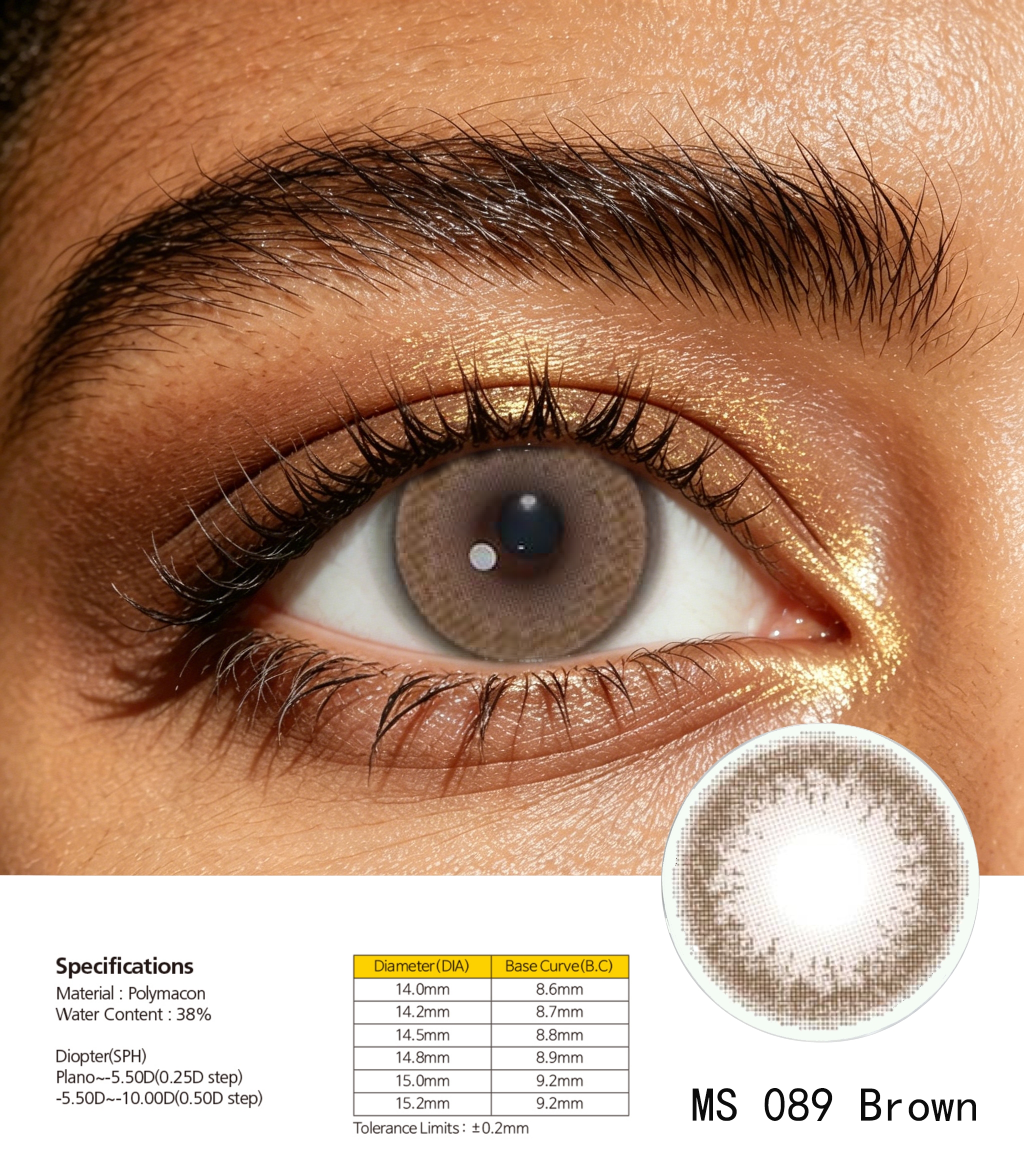 The 12-piece natural big eye contact lenses are comfortable and breathable details Picture
