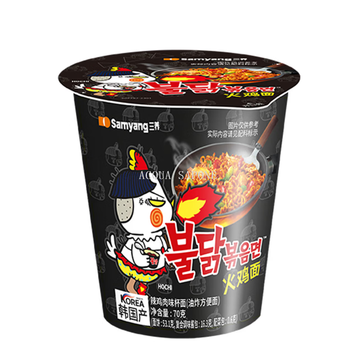 包邮！韩国进口方便面三养火鸡面辣鸡肉味杯面70g 休闲食品泡面产品图
