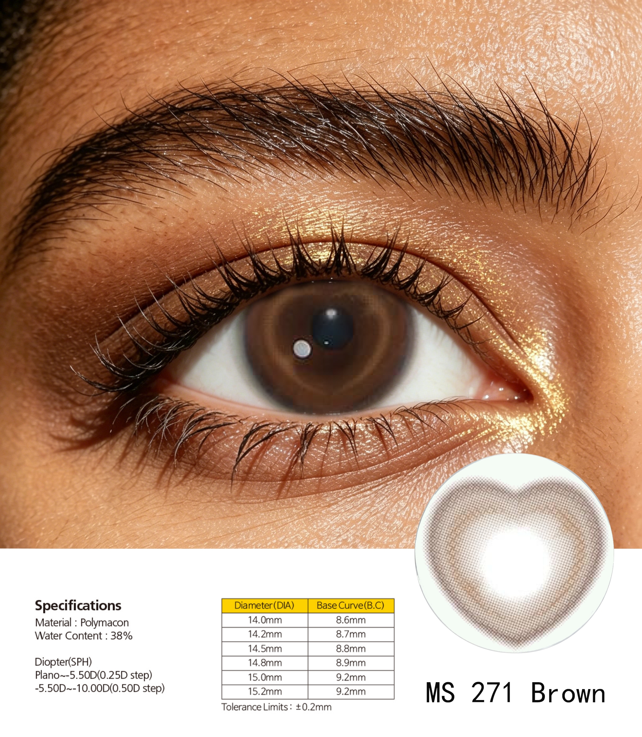 Beauty contact lenses, natural big eyes contact lenses Specification image