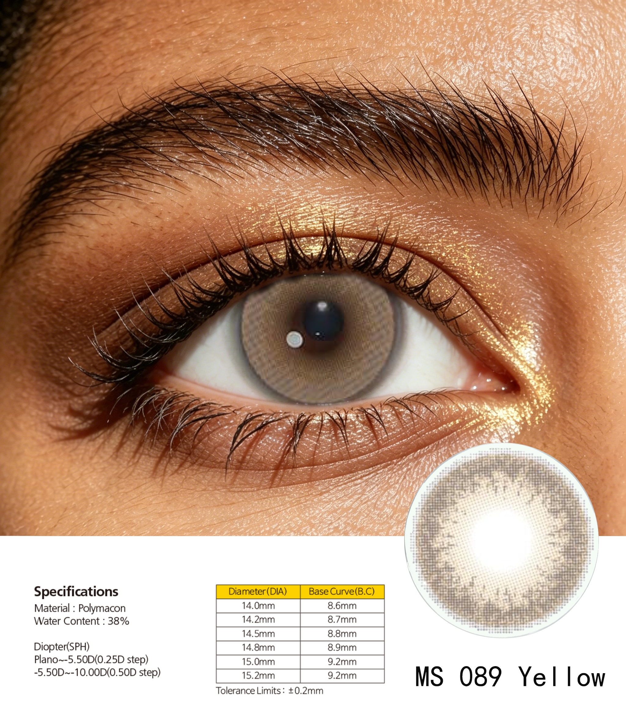 The 12-piece natural big eye contact lenses are comfortable and breathable